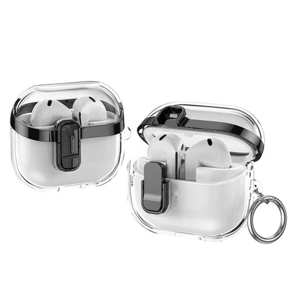 Transparent Case For Samsung Galaxy Buds 3 Pro/ Buds 3 Cover Lock buckle electroplating anti fall protective Galaxy Buds3 Cover