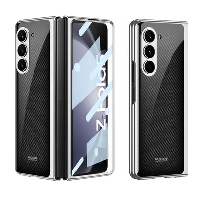 GKK Electroplated Painted Tempered Glass Case For Samsung Galaxy Z Fold 5 With Screen Glass Hard Cover For Galaxy Z Fold5 4 Case