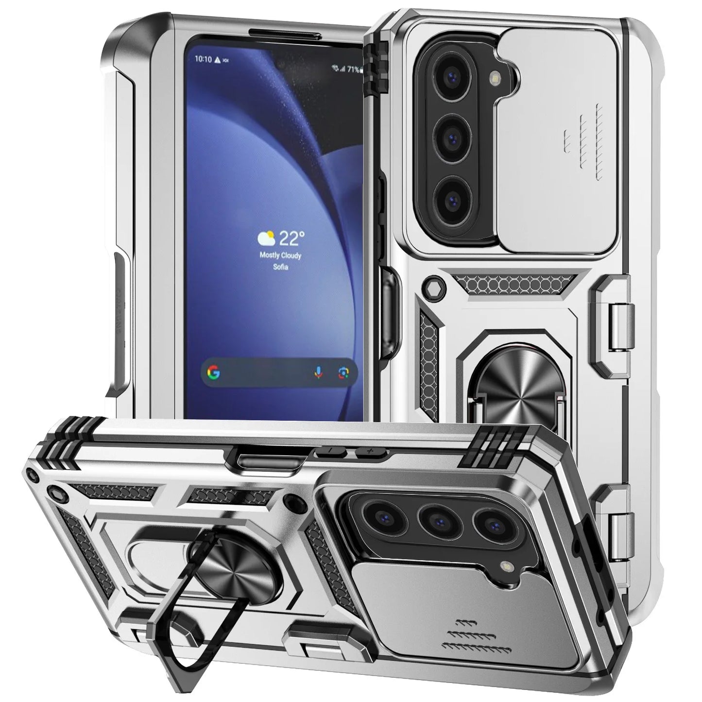 For Samsung Galaxy Z Fold 6 5 4 Phone Cases with Slide Lens Protective Cover Shockproof Camera Protector Case for Z Fold 6 5 4