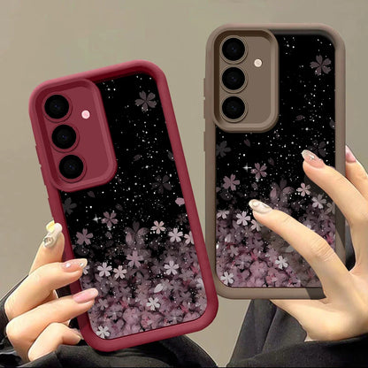 Cherry Blossom Silicone Case For Samsung Galaxy S25 Edge S24 S23 Ultra S24 FE A55 A15 A16 A35 A25 A53 A54 A56 5G TPU Phone Cover