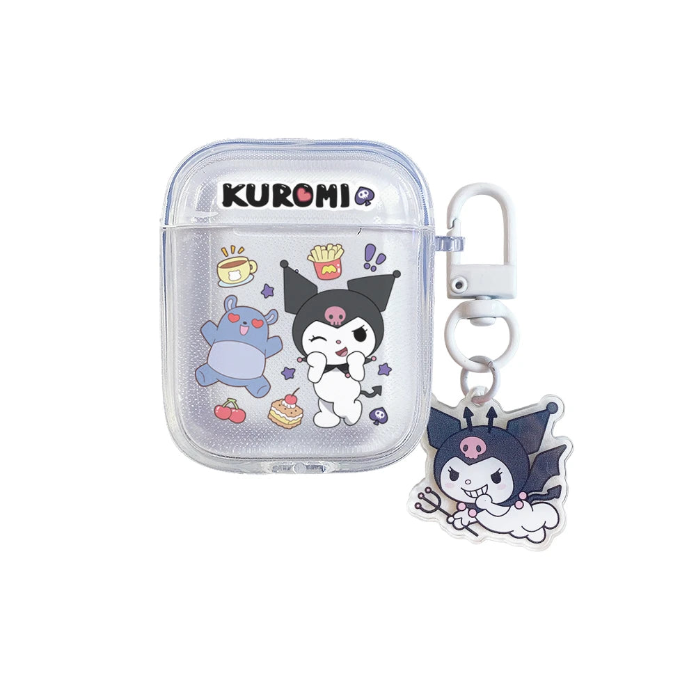 TPU Wireless Charge Headphone Case For Airpods 4,1,2,3,Pro,Pro2 Earphone Soft Cover With Hook Pochacco Cute Cartoon