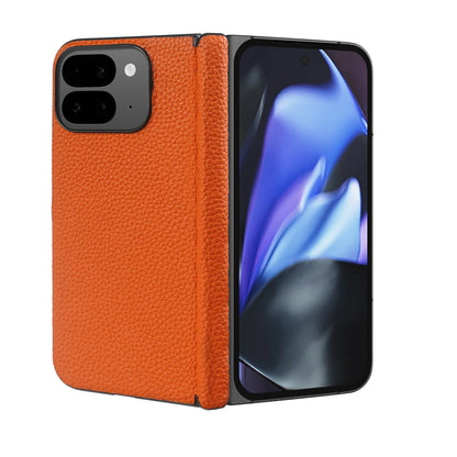 For Google Pixel 9 Pro Fold Case Genuine Leather Cover Pixel 10Pro Fold Capa Protective Etui Back Coque Carcasa without front