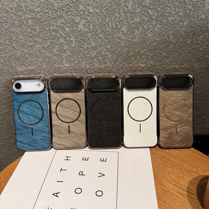 Electroplating Borderless Magnetic Gold-Wire Phone Case For iPhone 17 Air Pro Max For Magsafe Wireless Charge Cooling PC Cover