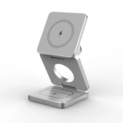 Qi2 3 in 1 15W Magnetic Wireless Charger for Iphone 16 15 14 13 Fast Charging Folding for Apple Watch Airpods Wireless Charger