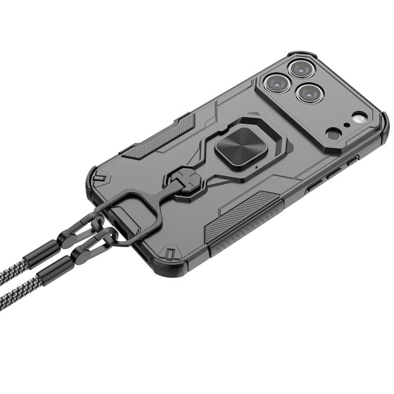 Armor Funda For iphone 17 Pro Max Case Camera Lens Protect Ring Holder Cover For iphone17 Air Shockproof Coque