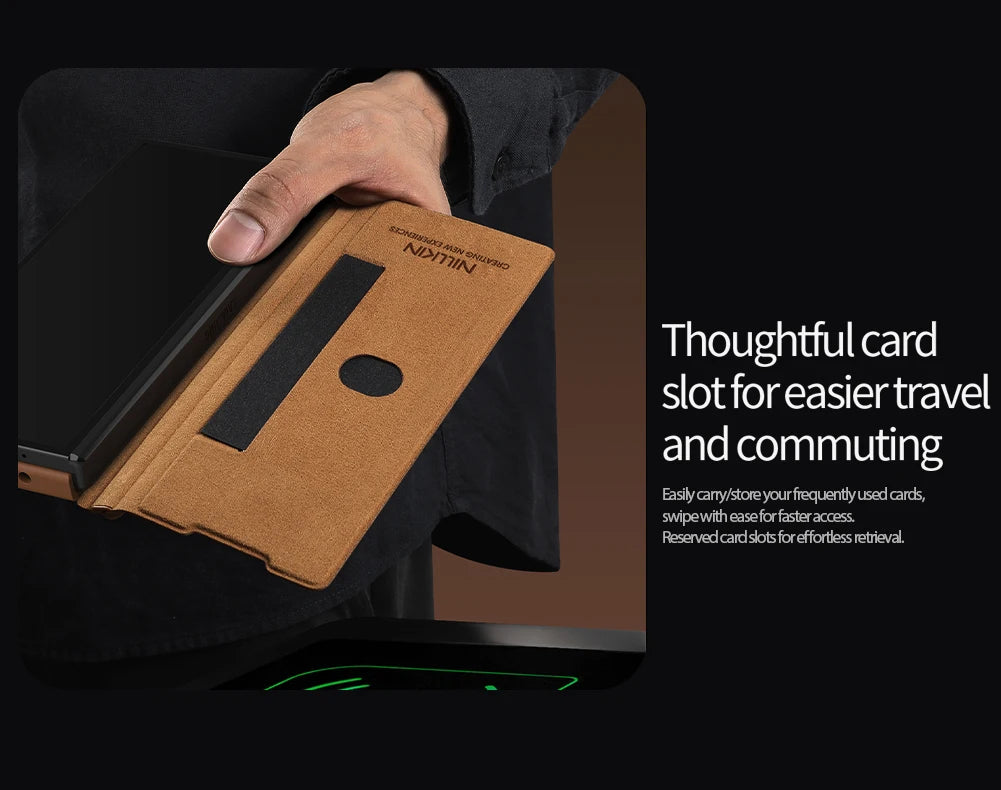 Nillkin for Samsung Galaxy Z Fold 7 5G Case Qin Flip Leather Case Luxury With Customs  S-Pen 360 Protection Cover