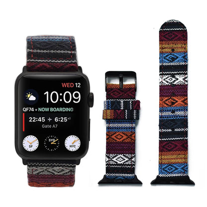 Christmas Exotic Style Fabric Straps For iWatch Band 8 7 SE 45mm 44mm 42mm Sports For Apple Watch 41mm 40mm 38mm Series 6 5 4 3