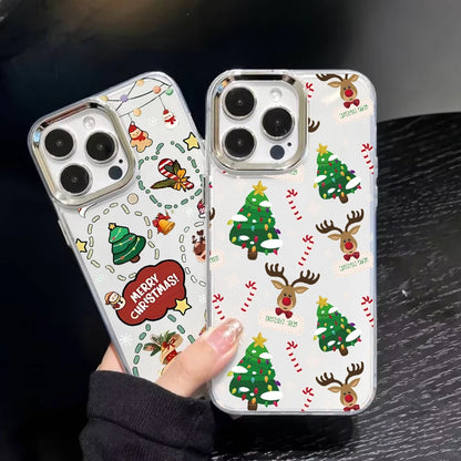 Cute Christmas Santa Claus Tree Elk Phone Case For IPhone 11 12 Pro Max X XS MAX XR 6 6S 7 8 Plus 17 Air 16 15 Casing Soft Cover