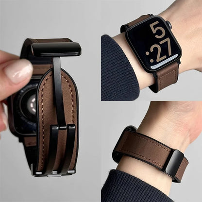 Leather Strap for Apple Watch 10 Ultra 9 Band 46mm 49mm 42mm 44mm 45mm 40/41mm Bracelet men Silicone iWatch Series 9 8 7 SE 6 5