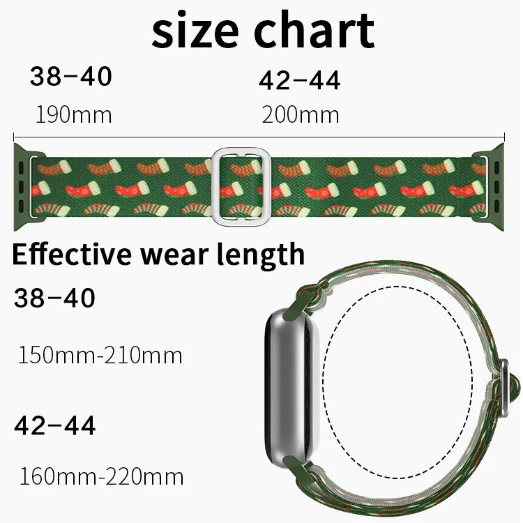 Christmas strap for Apple Watch Bands for 40mm 41mm 42mm 44mm 45/ 46mm Elastic Replacement Band for iWatch Series 11 10 9 8 SE