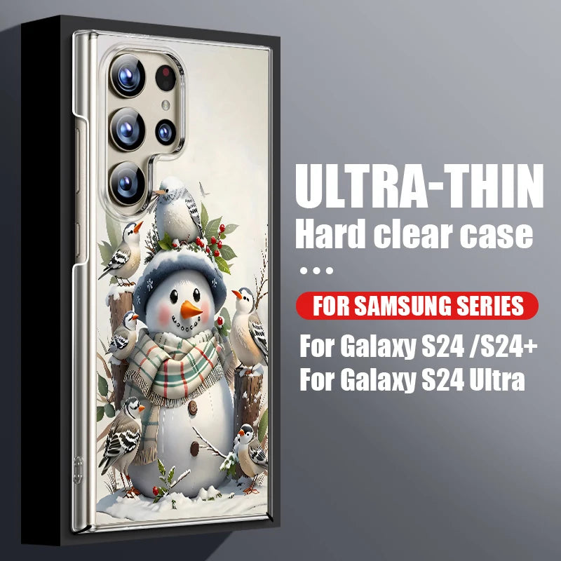 Santa Claus Print Phone Case For Samsung Galaxy A56 A16 A55 A36 A26 A15 5G S25 Edge S24 S21 FE S23 S22 Ultra Plus Clear PC Cover