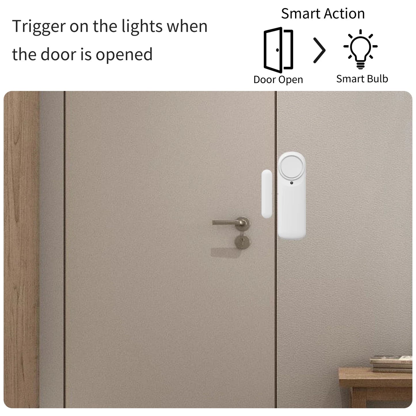 Smart Wifi Contact Door Window Sensor Alarm Beep Contact Wireless Door Detector Works With Smart Life Tuya Smart Home  Alexa