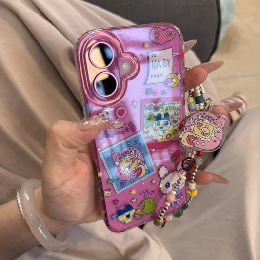 Ins Japan Lovely Anime Cute Cartoon Glitter Phone Case For iPhone 16 15 14 13 12 11 Pro MAX XR XS MAX 7 8 Plus Y2K Kawaii Cover