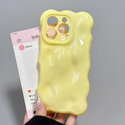 Fashion Meteorite Wave Bubble Silicone Phone Case For iPhone 16 15 Plus 14 13 12 11 Pro Max Luxury Wavy Candy Shockproof Cover