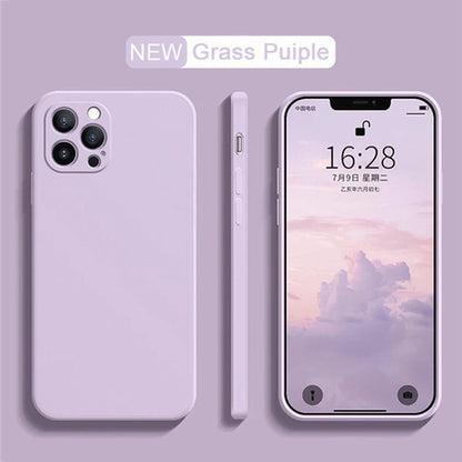 Full Protection case Dark Purple For iPhone 16 Liquid Silicone Phone Case 11 12 13 14 15 Pro Max Mini X XS XR 7 8 14 15 16 Plus