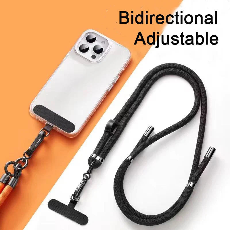 120-150cm Crossbody Phone Lanyard Anti-Loss Adjustable Nylon Strap For Sport Travel Lightweight Durable Cellphone Neck Strap