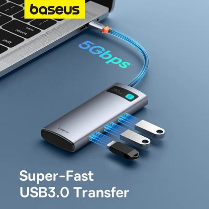 Baseus 7-in-1 Gen 2 USB C HUB 4K@60Hz HDMI 3* USB 3.0 PD 100W Type C Port SD/TF Card Reader for Macbook iPad M2 M1 Steam Deck