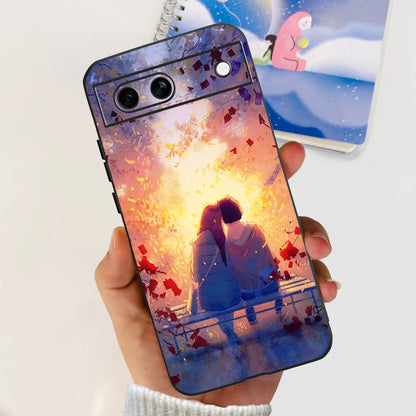 For Google Pixel 8A Case Stylish Painted Cover Soft TPU Shockproof Phone Case For Google Pixel 8 Pro Pixel8A Fundas Coque Bumper