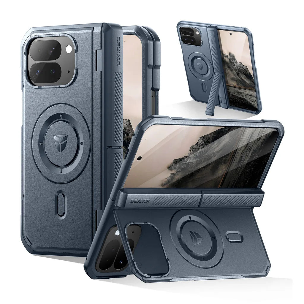 Dexnor Magnetic Case for Google Pixel 10 Pro Fold with Dual Kickstands Front Screen Protector Hinge Protection Cover