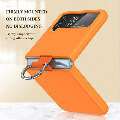Luxury Matte PC Armor Finger Ring Grip Case For Samsung Galaxy Z Flip ZFlip 6 5 4 3 Zflip6  Zflip5 Zflip4 Zflip3 Candy Funda