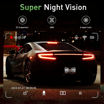 4K Dash Cam for Cars Car Camera Dash Cam WIFI Camera for Car Front and Rear Dash Camera Black Box 24H Parking Mode Recorder