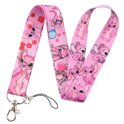 Stitch Cute Cartoon Animation Lanyards For Keys Chain ID Credit Card Cover Pass Mobile Phone Charm Neck Strap Badge Holder Gifts