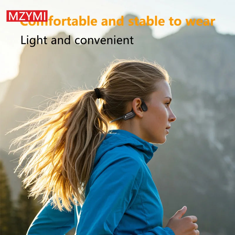 MZYMI Neckband Bluetooth 5.4 Headphones A28 TWS Wireless Earphones Bone Conduction Sports Waterproof Headset ENC Noise Reduction