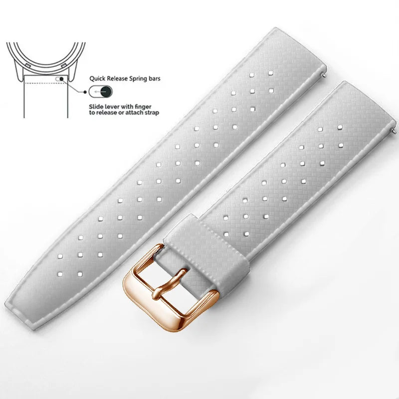 Tropical Silicone Watch Band Quick Release Watch Band 18mm 20mm 22mm Rubber Tropic Smart Watch Strap for Oris Seiko Citizen