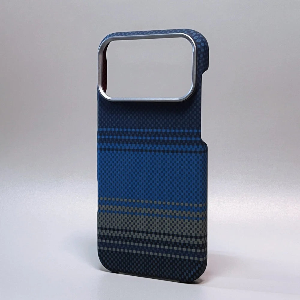 Luxury Carbon Fiber Slim Case For iPhone 17 13 14 15 16 Pro Max Shockproof Alloy Lens Camera Protective Ultra Thin Hard PC Cover