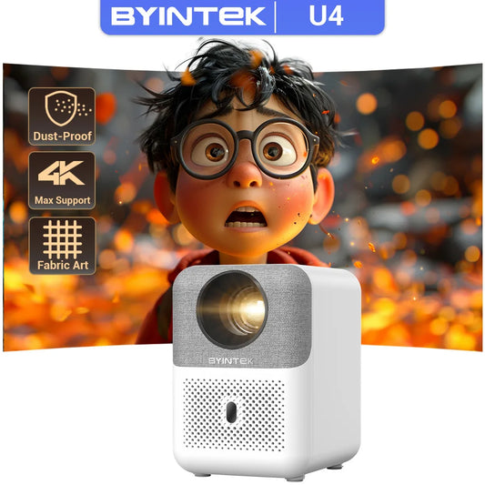 BYINTEK LOVE U4 Smart Mini Home Theater Projector 4K 1080P Video Android WIFI for Smartphone Cinema - covers4phones