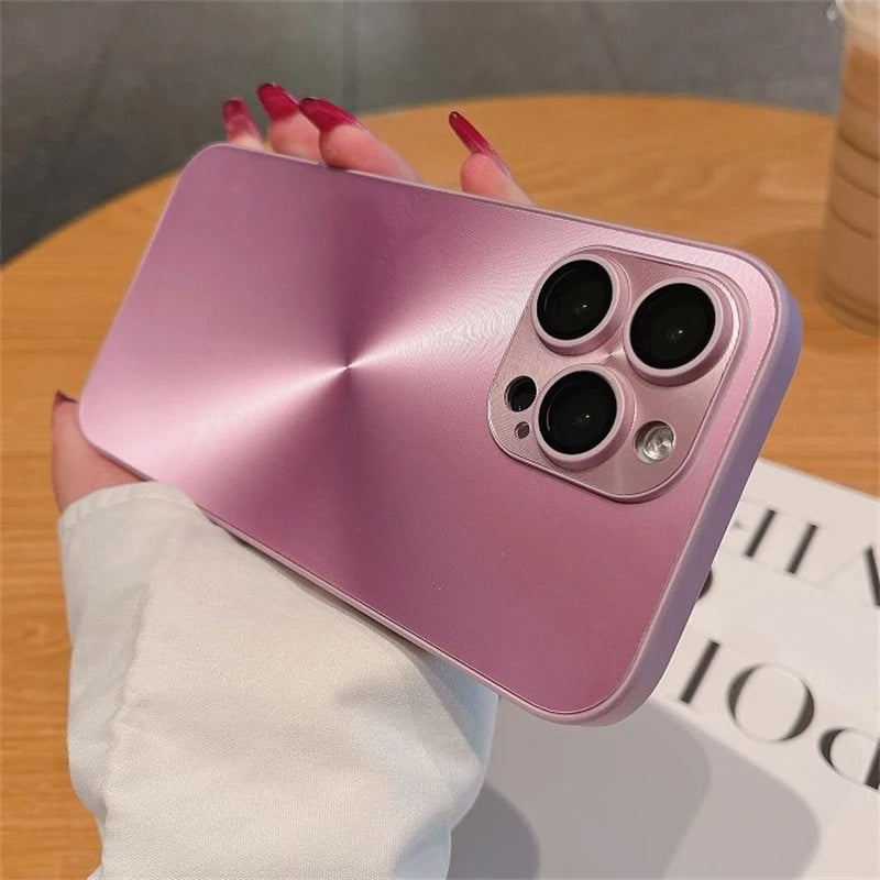 Luxury Laser Aurora CD Pattern Matte Case For iPhone 16 15 14 13 12 11 Pro Max 16 Plus Soft Bumper Shockproof Armor Hard Cover