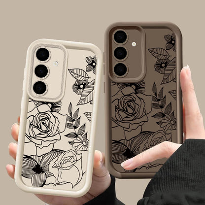 Flowers Soft Case For Samsung Galaxy S25 Edge FE S24 S23 S22 Ultra A17 A56 A36 A26 A16 A54 A15 5G A55 A25 Silicone Phone Cover