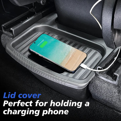 Rear Seat Storage Box for Tesla New Model Y 2025-2020 Launch Juniper Organizer Bins Backseat Trash Can Garbage Bag Tray