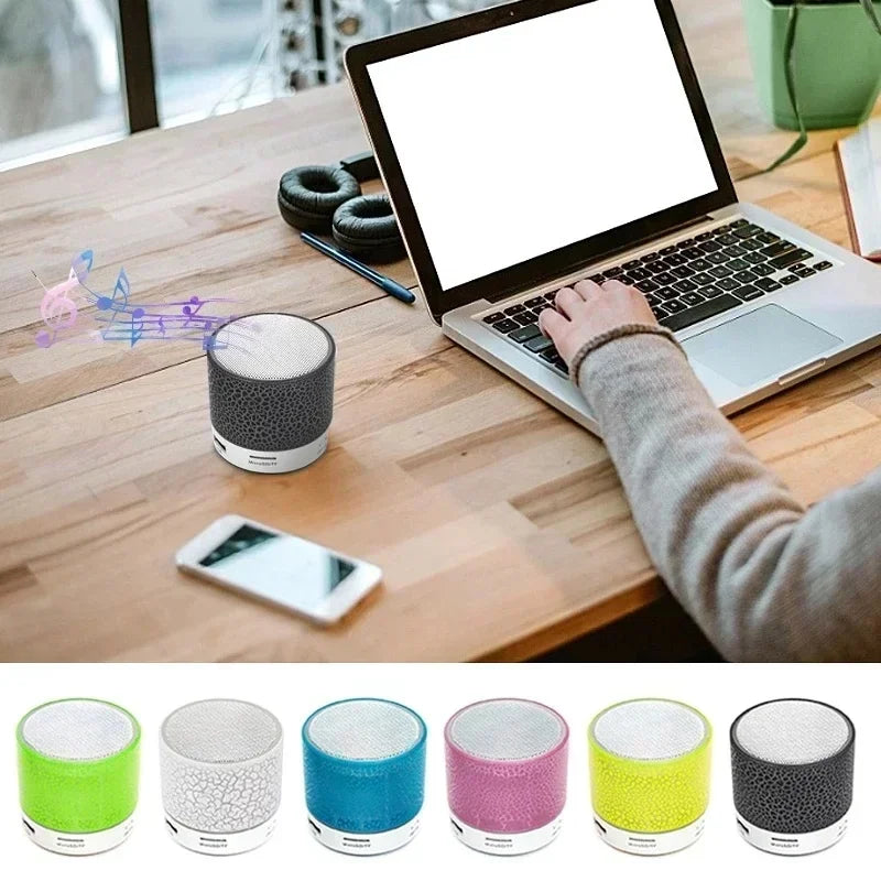 Mini Bluetooth Speaker Wireless Loudspeaker with LED Light - USB SD Card AUX Subwoofer Portable Sound Column for PC Mobile Phone