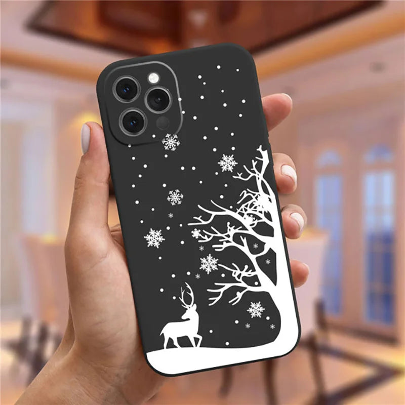 New Year's Christmas Santa Claus Phone Case For iPhone 16 15 13 14 12 11 Pro Max Mini X XS XR 7 8 Plus SE4 16E Shockproof Cover