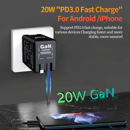 Xiaomi GaN120W Ultra Fast Charger With Retractable Type-C Lightning Cable Fast Charging Adapter For iPhone16 iPad Samsung Huawei