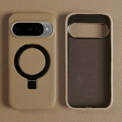 Magnet Ring Stand Phone Case For Google Pixel 10 Pro 9Pro 8A 7Pro 6pro 5A Cover Genuine Leather Case Magnetic Back Cover Cases