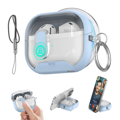 for Samsung Galaxy Buds 3 Pro Case with Secure Lock Carbon Fiber Protective Phone Holder Design Case for Samsung Galaxy Buds 3