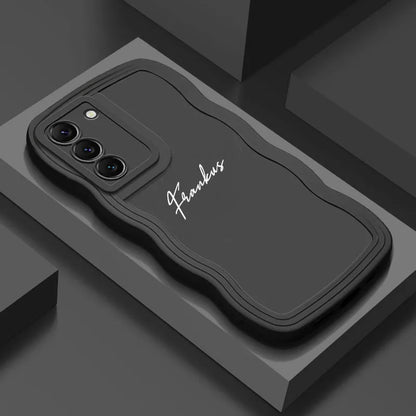 Personalized Customized Name Wave Case Case For Samsung S24 S23 S22 S21 Ultra Plus Back Cover - covers4phones