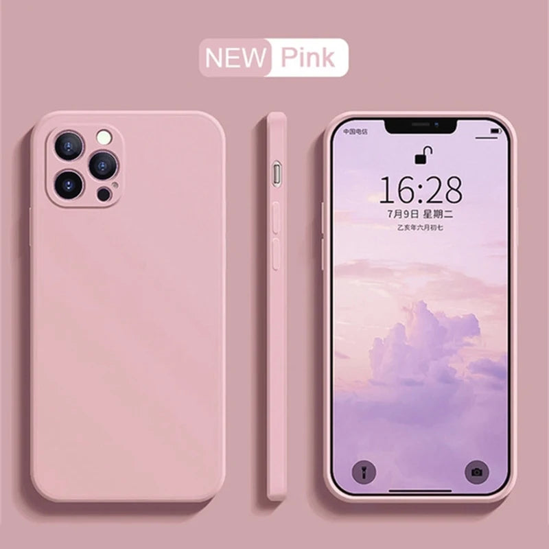 Full Protection case Dark Purple For iPhone 16 Liquid Silicone Phone Case 11 12 13 14 15 Pro Max Mini X XS XR 7 8 14 15 16 Plus