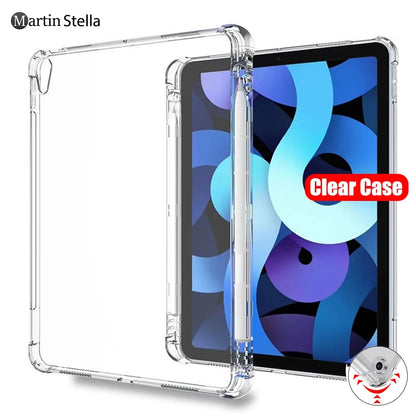 Clear Case For Ipad Pro 11 12.9 10.5 9.7 9th Generation With Pencil Holder Cover Ipad Mini 6 Air 5 4 3 2 1 10th 8 7 5 Tpu Case