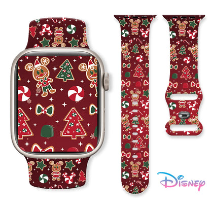 Mich Christmas 1 Printed Strap for Apple Watch 11 10 9 8 7 SE Silicone Band Replaceable Watchband for iWatch 46mm 44mm 42mm 41mm