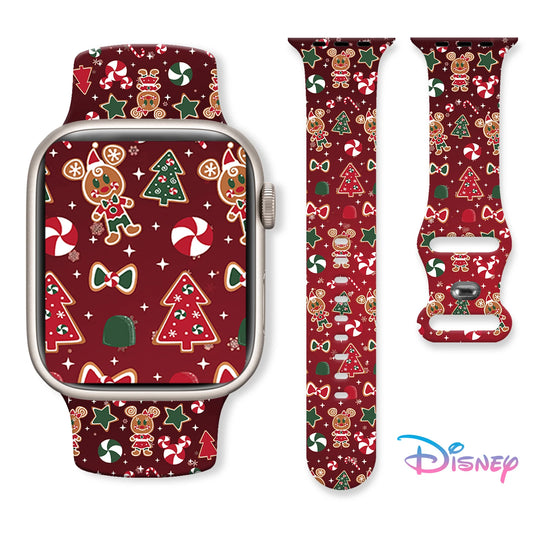 Mich Christmas 1 Printed Strap for Apple Watch 11 10 9 8 7 SE Silicone Band Replaceable Watchband for iWatch 46mm 44mm 42mm 41mm