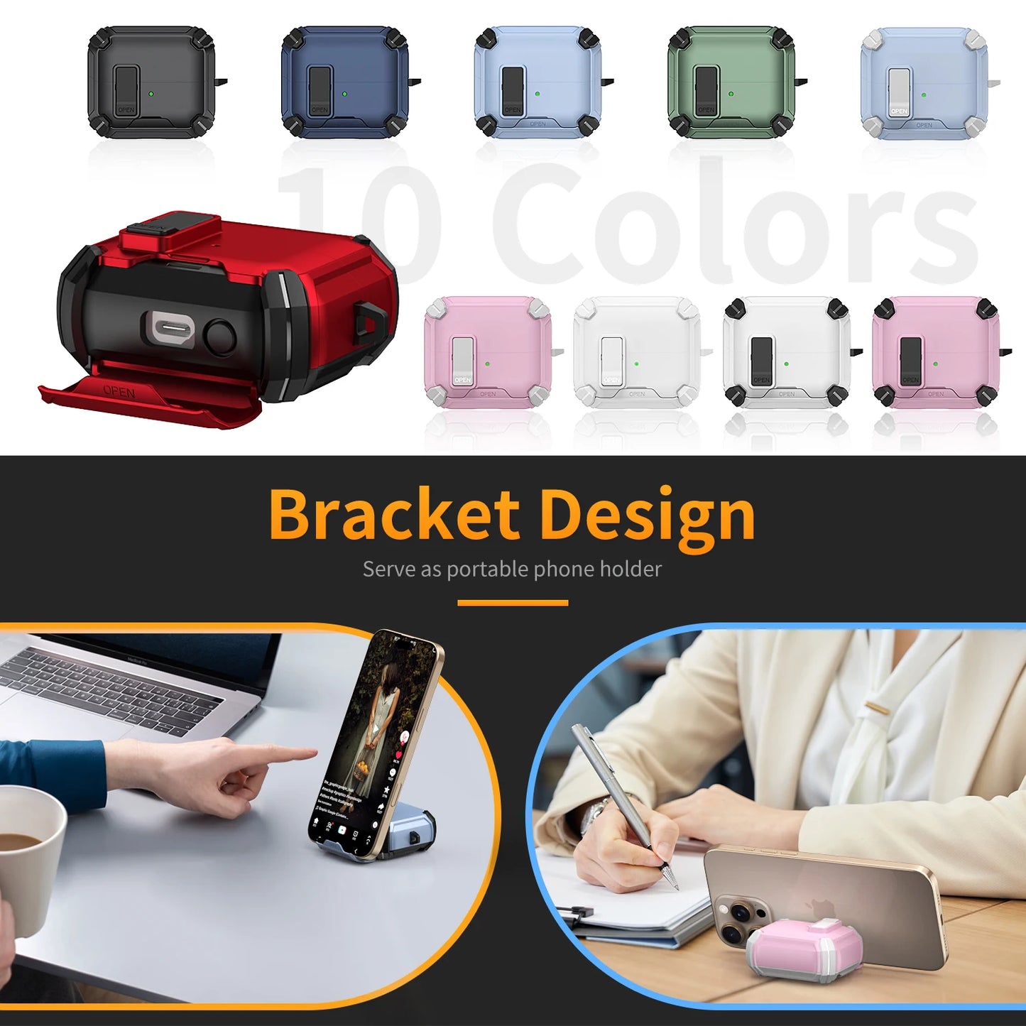 2025 New for Galaxy Buds 3 Pro Fudas Samsung Magnetic Lock Case With Phone-Stand Design Compatible with Magsafe Buds3 Buzz 3 pro