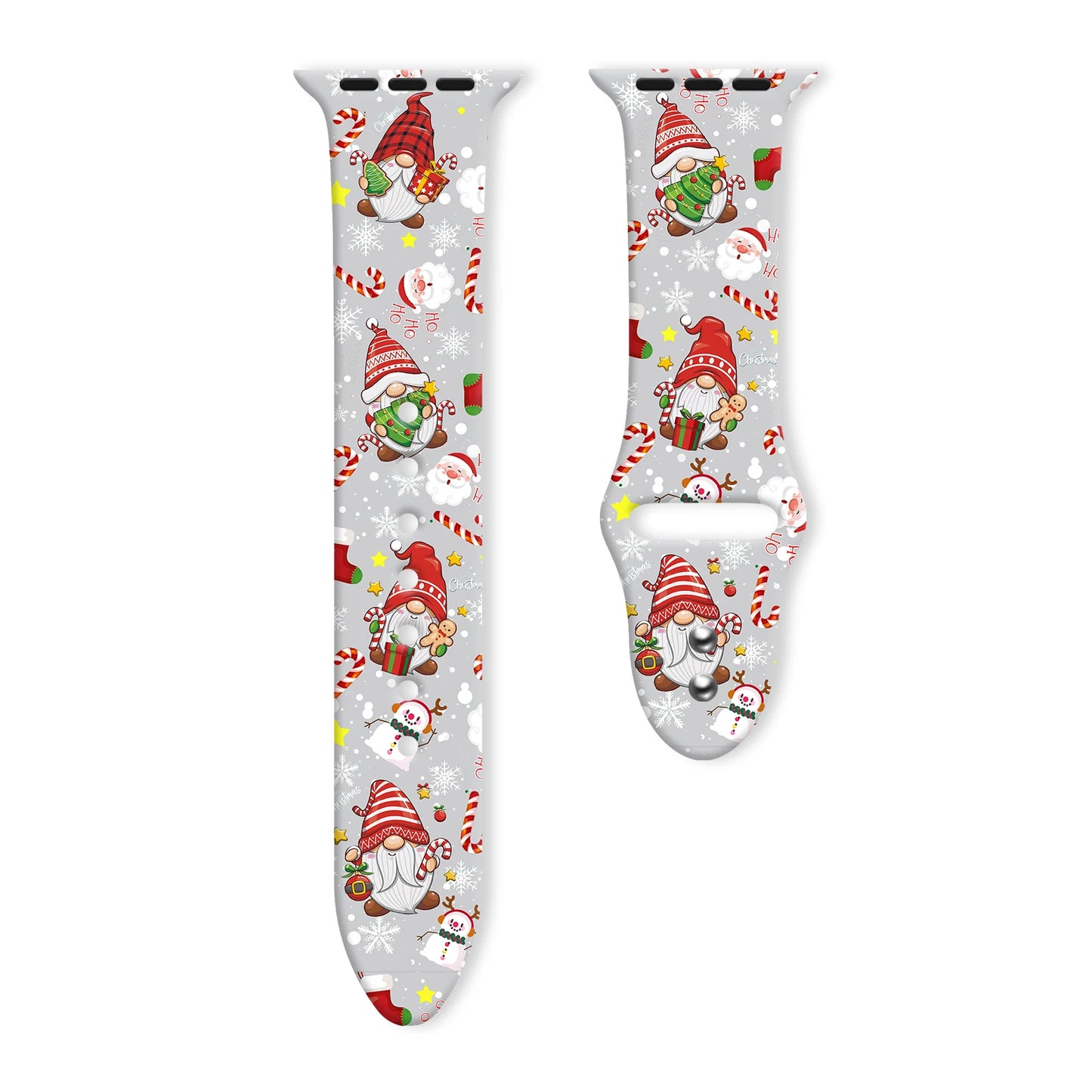 Christmas Series Print Silicone Strap for Apple Watch 10 9 8 Band Replaceable Bracelet for iWatch 46mm 44mm 42mm 41mm Watchbband