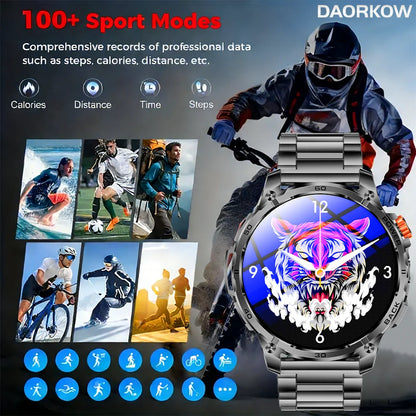2026 New GPS Outdoor Sports Smartwatch Men AMOLED Screen NFC Flashlight Heart rate Waterproof Bluetooth Call 1000mAh Smartwatch