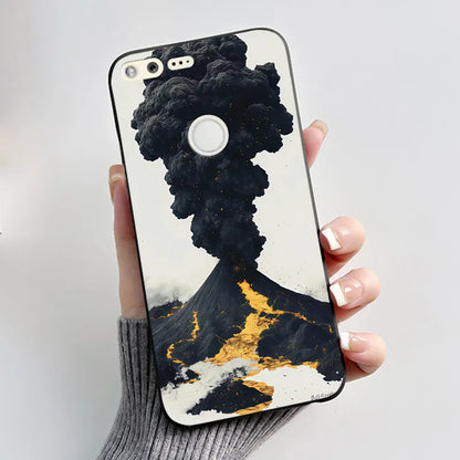 Case For Google Pixel 1 Soft Silicone Black Case For Google Pixel 1XL Elegant Style New Design Pattern Koi Dragon King Casing