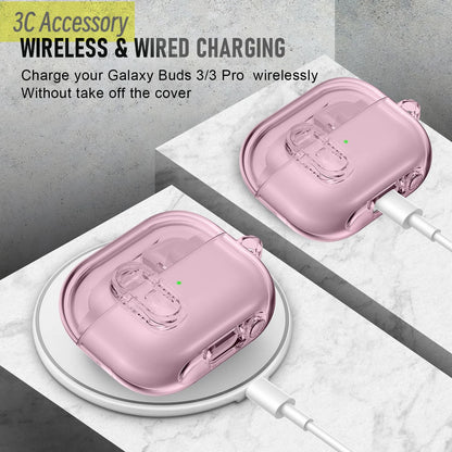 2025 Cover for Buds Pro 3 Funda Buzz3 Pro Galaxy Samsung 3D Transparent Shell Simple Secure Lock Case for Galaxy Buds 3 Pro Capa