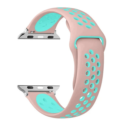 Silicone Watch Strap For Apple Ultra 2 49MM Sports Band For Iwatch Series 10 9 8 7 6 SE 46mm 45MM 41MM 44MM 42MM Breathable Band