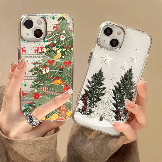 Cute Christmas Santa Claus Tree Elk Phone Case For IPhone 11 12 Pro Max X XS MAX XR 6 6S 7 8 Plus 17 Air 16 15 Casing Soft Cover